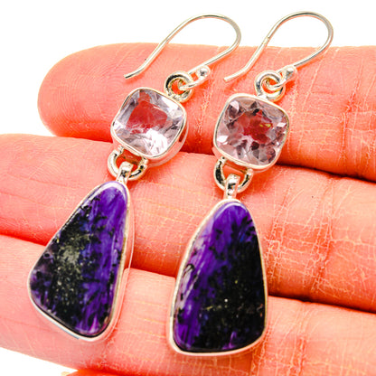 Charoite Earrings handcrafted by Ana Silver Co - EARR424166