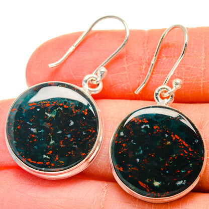 Bloodstone Earrings handcrafted by Ana Silver Co - EARR424167
