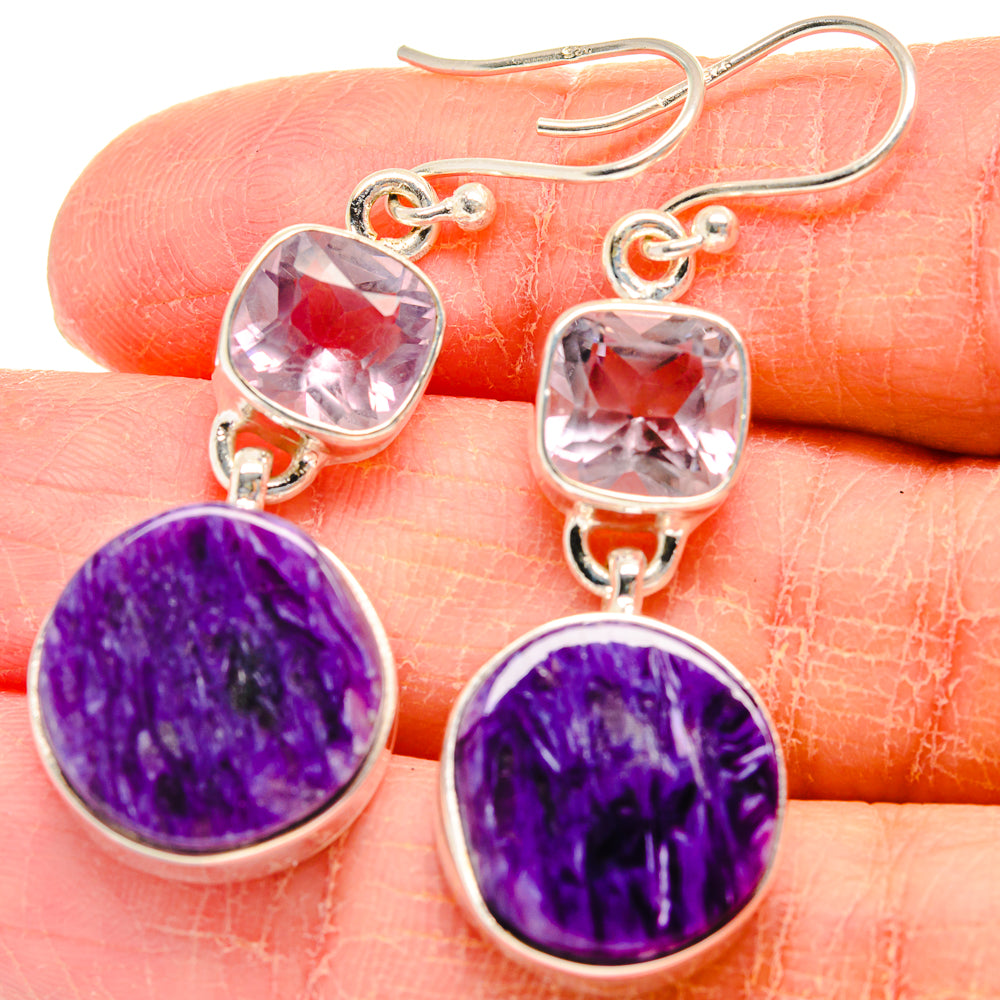 Charoite Earrings handcrafted by Ana Silver Co - EARR424169