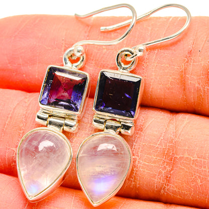 Rainbow Moonstone Earrings handcrafted by Ana Silver Co - EARR424171
