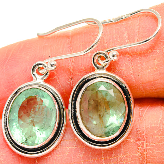 Green Fluorite Earrings handcrafted by Ana Silver Co - EARR424174