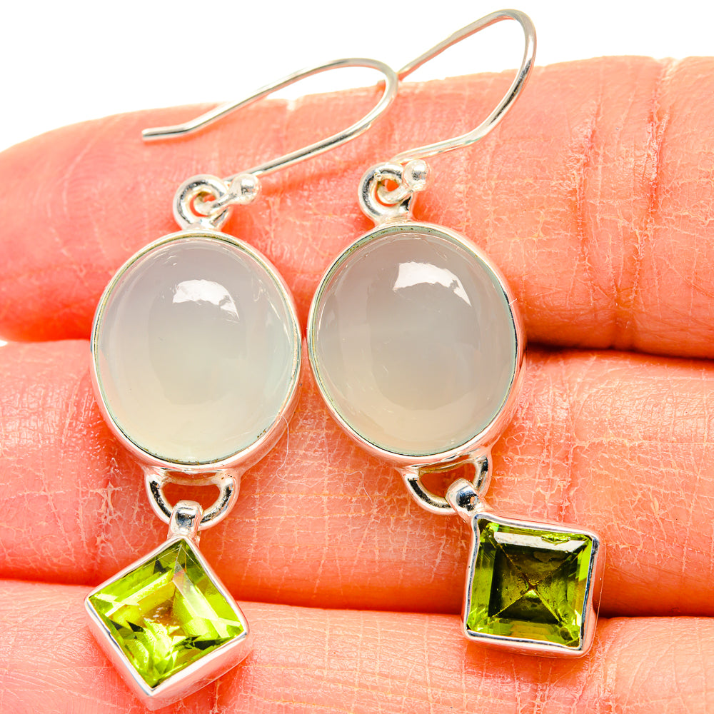 Aqua Chalcedony Earrings handcrafted by Ana Silver Co - EARR424175