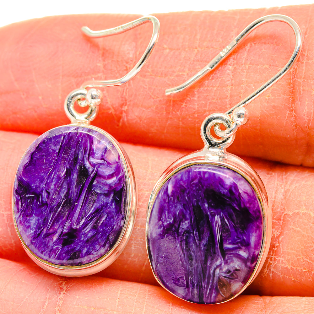 Charoite Earrings handcrafted by Ana Silver Co - EARR424177