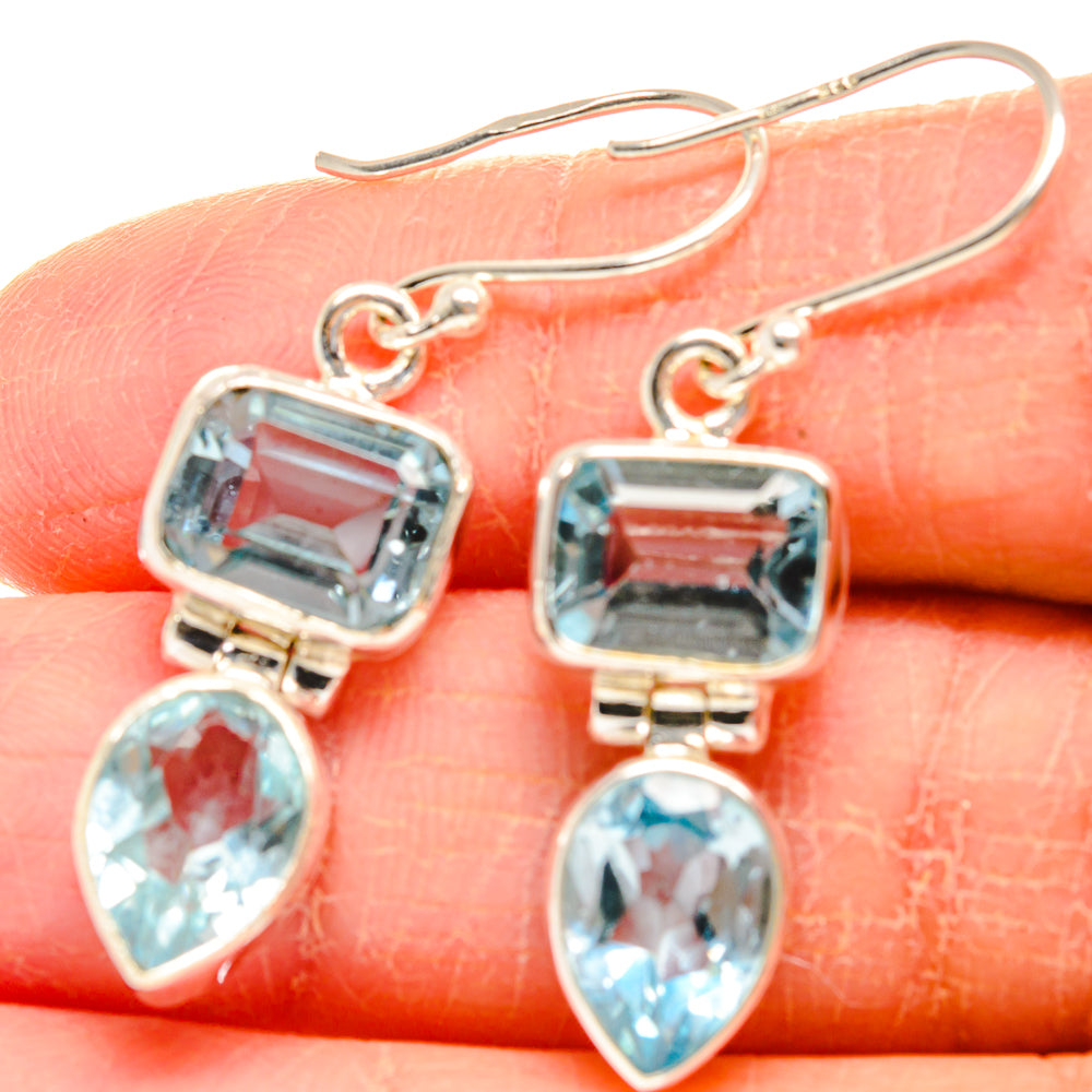 Blue Topaz Earrings handcrafted by Ana Silver Co - EARR424180