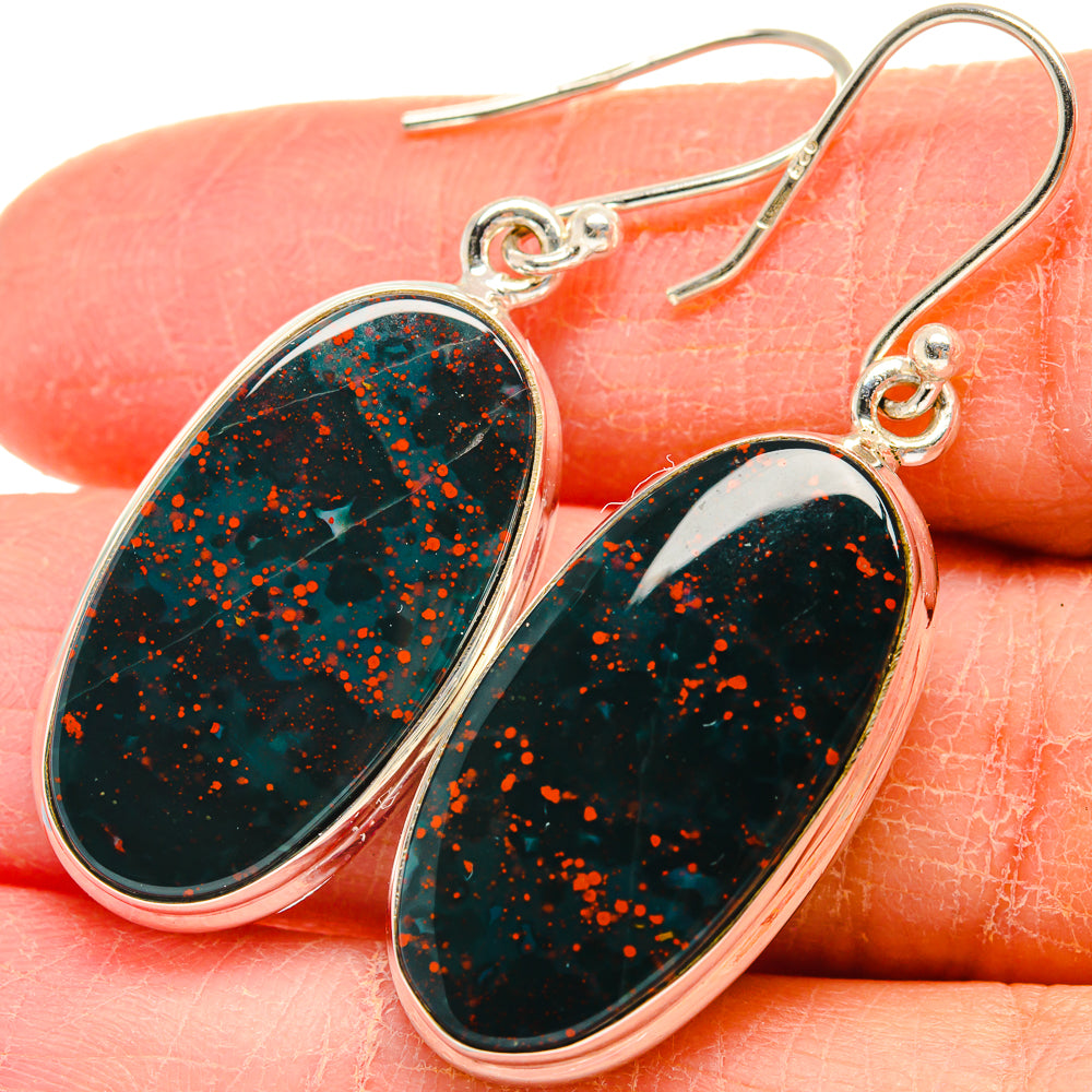 Bloodstone Earrings handcrafted by Ana Silver Co - EARR424188