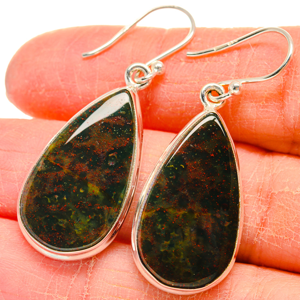 Bloodstone Earrings handcrafted by Ana Silver Co - EARR424190