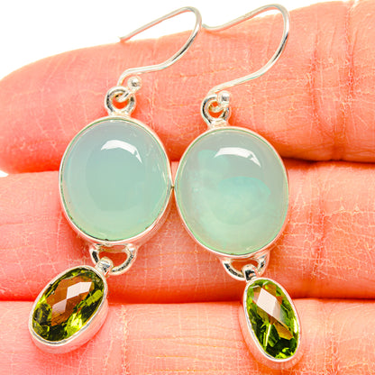 Aqua Chalcedony Earrings handcrafted by Ana Silver Co - EARR424193
