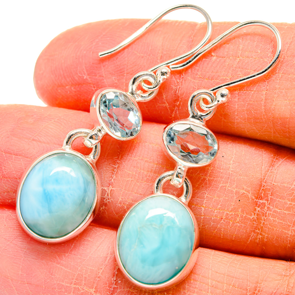 Larimar Earrings handcrafted by Ana Silver Co - EARR424198