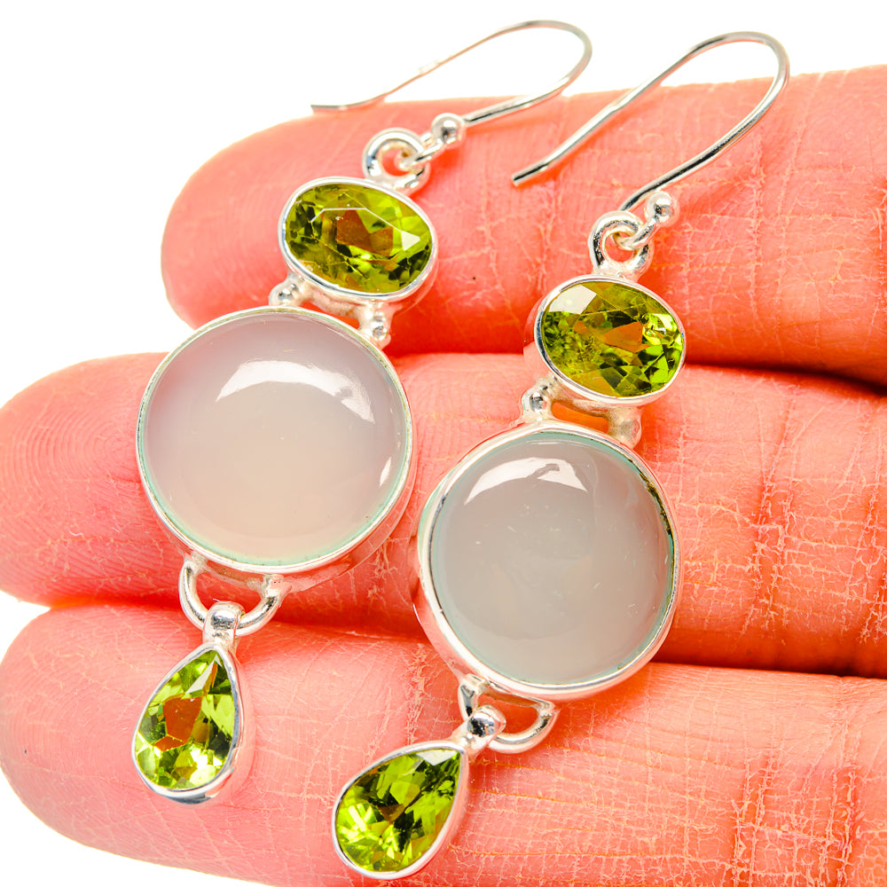 Aqua Chalcedony Earrings handcrafted by Ana Silver Co - EARR424206