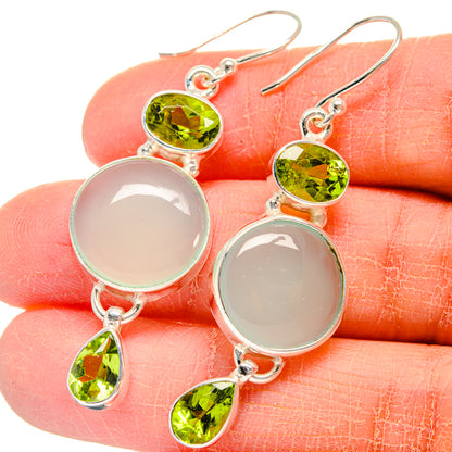 Aqua Chalcedony Earrings handcrafted by Ana Silver Co - EARR424206