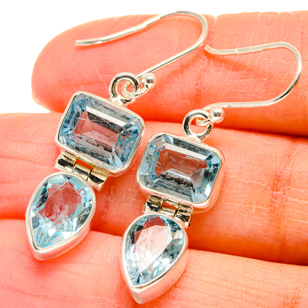 Blue Topaz Earrings handcrafted by Ana Silver Co - EARR424215