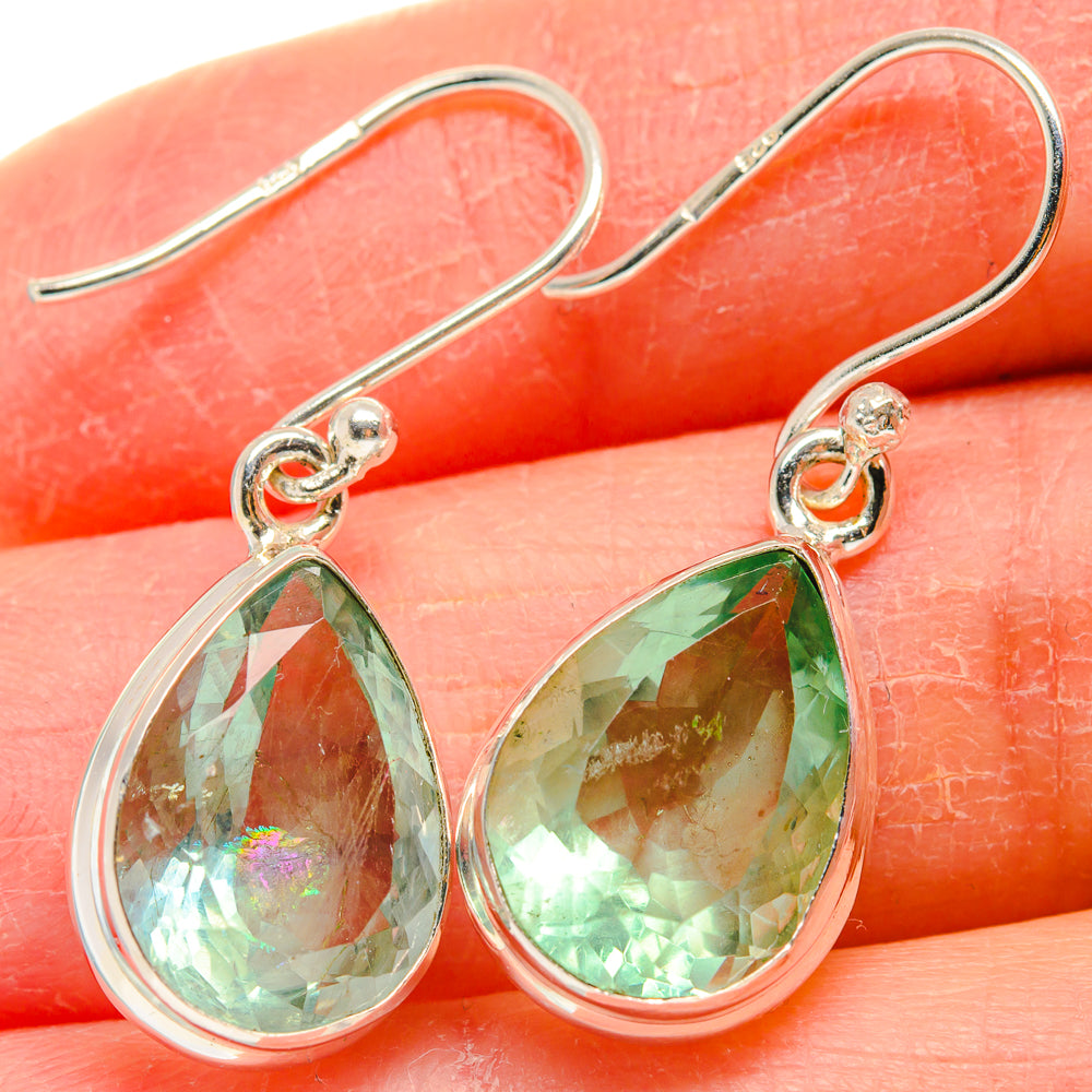 Green Fluorite Earrings handcrafted by Ana Silver Co - EARR424225