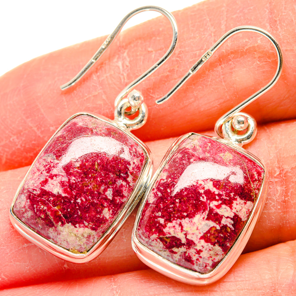 Thulite Earrings handcrafted by Ana Silver Co - EARR424228