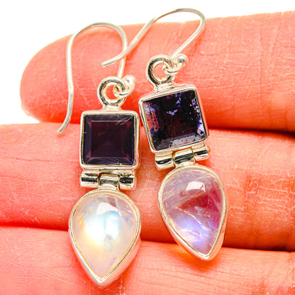 Rainbow Moonstone Earrings handcrafted by Ana Silver Co - EARR424229