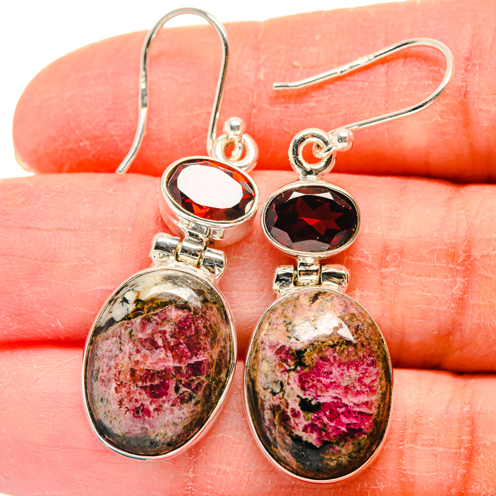 Rhodonite Earrings handcrafted by Ana Silver Co - EARR424234
