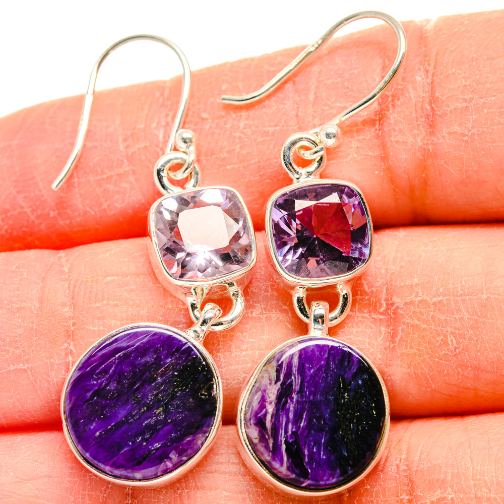 Charoite Earrings handcrafted by Ana Silver Co - EARR424240
