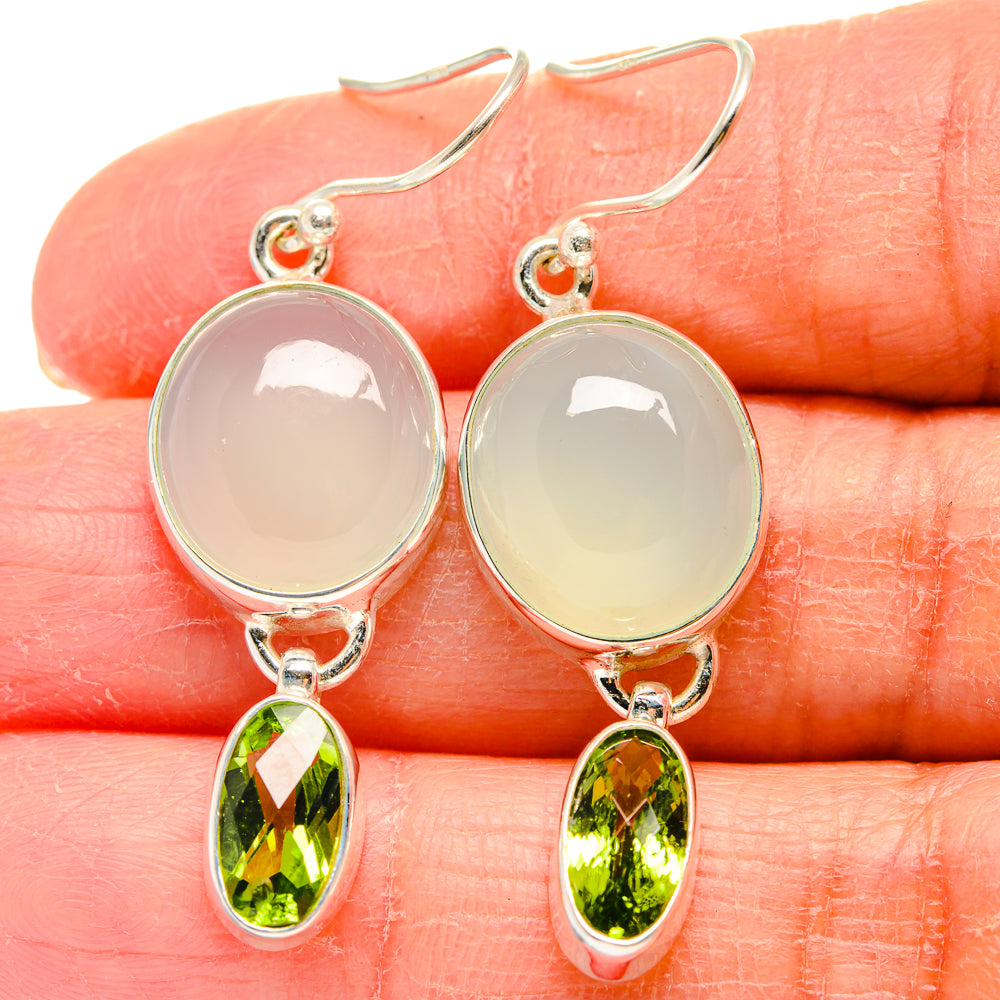 Aqua Chalcedony Earrings handcrafted by Ana Silver Co - EARR424245
