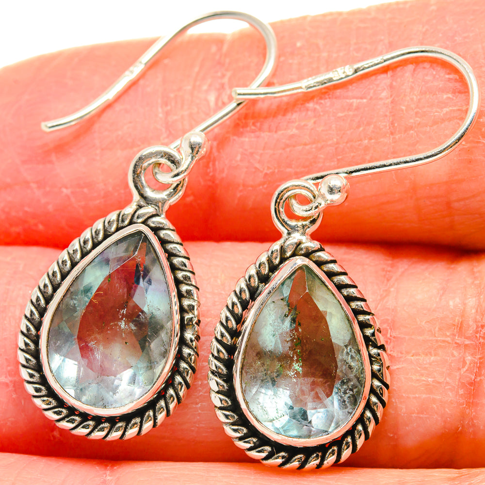 Blue Fluorite Earrings handcrafted by Ana Silver Co - EARR424253