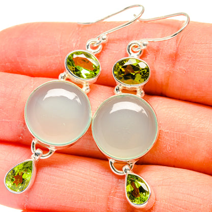 Aqua Chalcedony Earrings handcrafted by Ana Silver Co - EARR424261