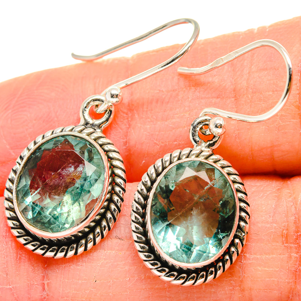 Green Fluorite Earrings handcrafted by Ana Silver Co - EARR424267