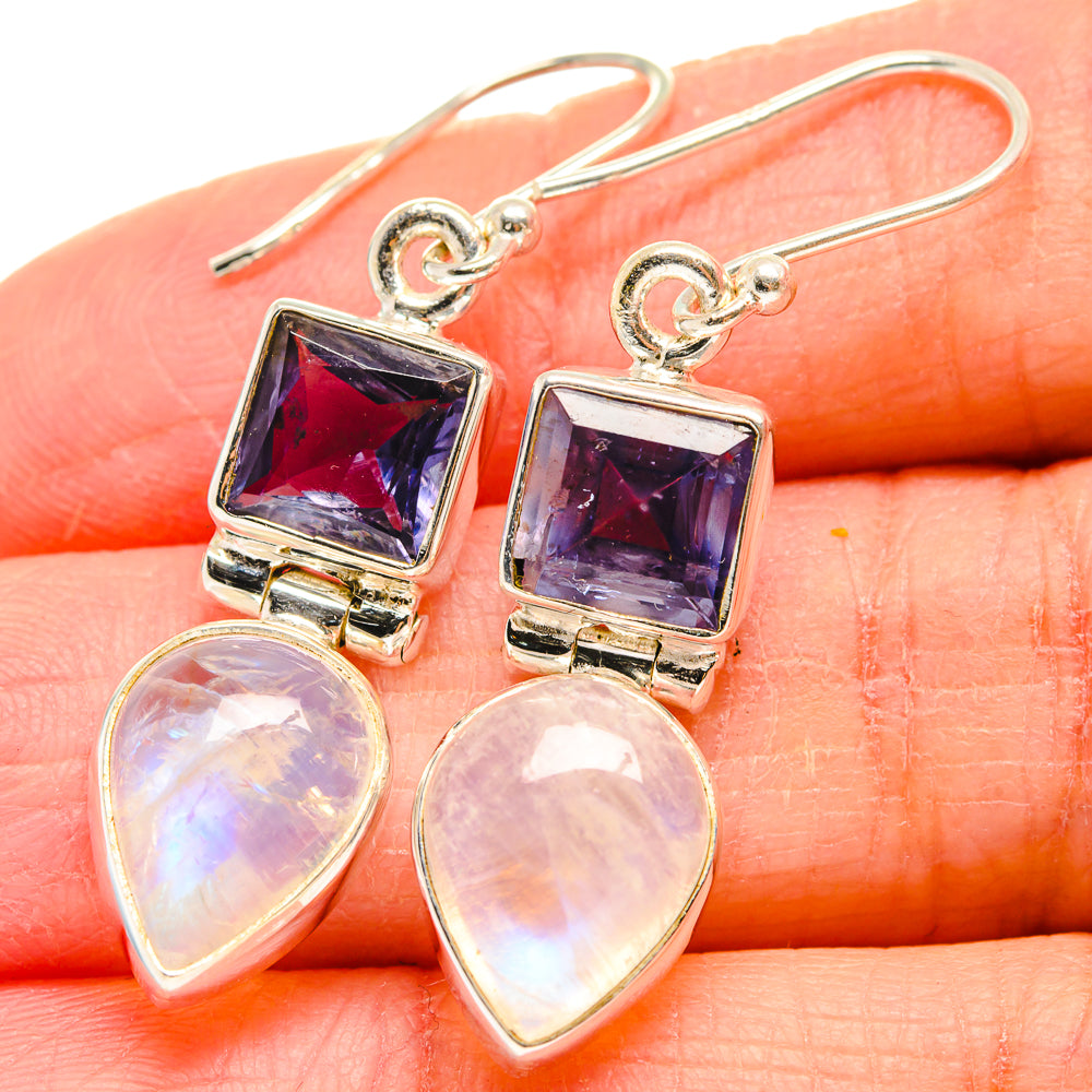 Rainbow Moonstone Earrings handcrafted by Ana Silver Co - EARR424270