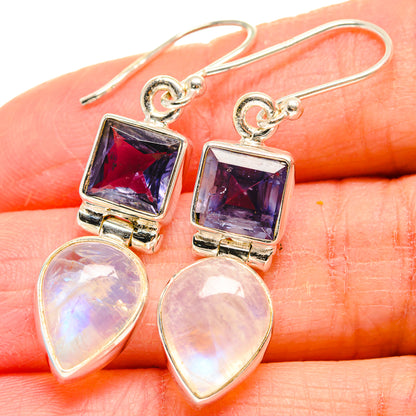 Rainbow Moonstone Earrings handcrafted by Ana Silver Co - EARR424270