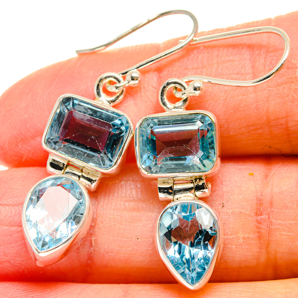 Blue Topaz Earrings handcrafted by Ana Silver Co - EARR424275