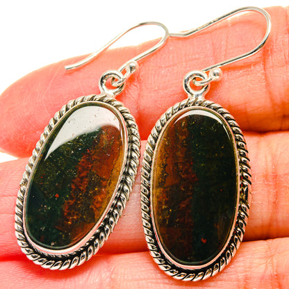 Bloodstone Earrings handcrafted by Ana Silver Co - EARR424280