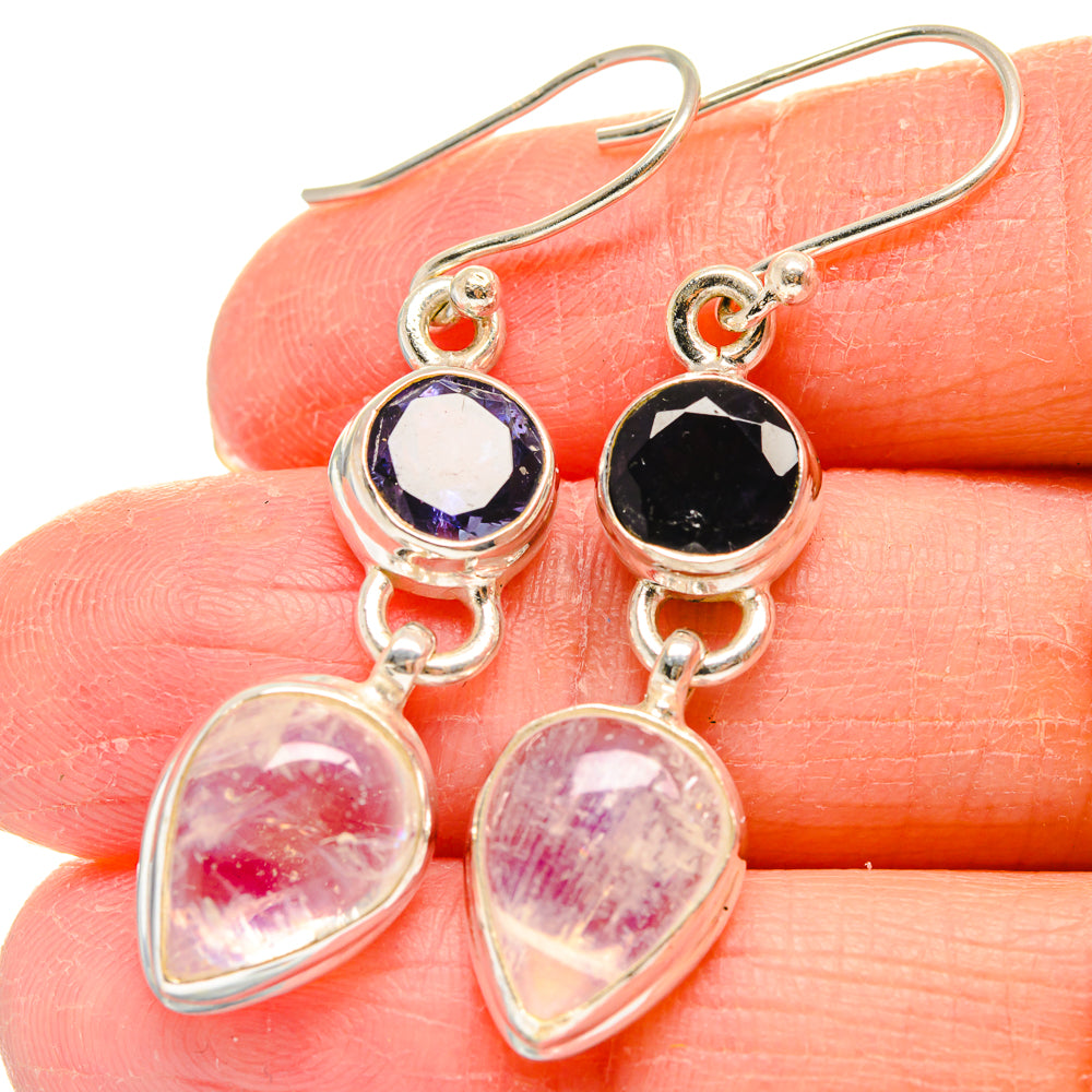 Rainbow Moonstone Earrings handcrafted by Ana Silver Co - EARR424295