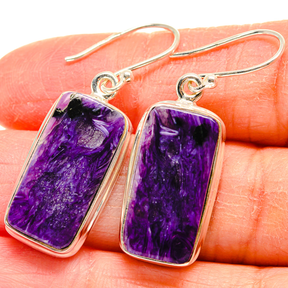 Charoite Earrings handcrafted by Ana Silver Co - EARR424297
