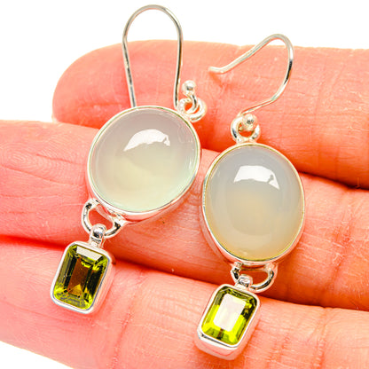 Aqua Chalcedony Earrings handcrafted by Ana Silver Co - EARR424298