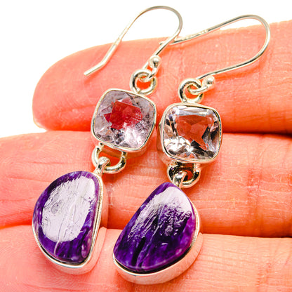 Charoite Earrings handcrafted by Ana Silver Co - EARR424301