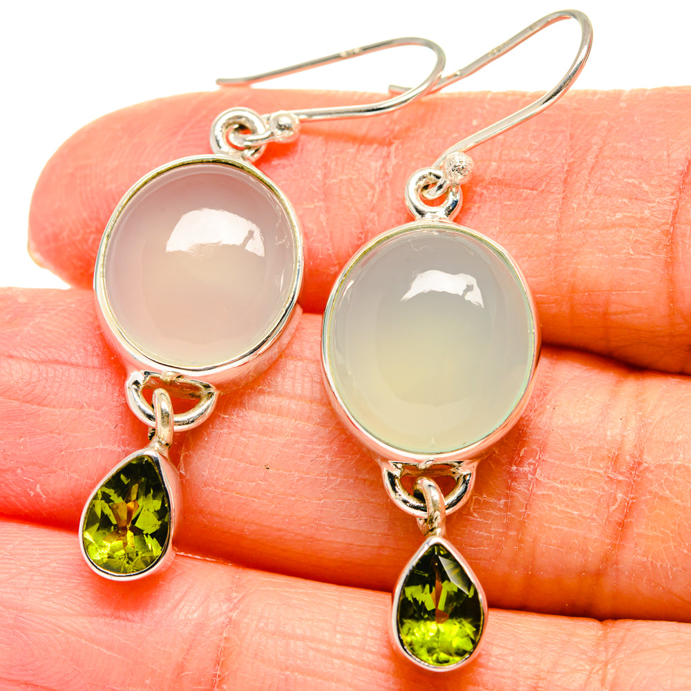 Aqua Chalcedony Earrings handcrafted by Ana Silver Co - EARR424302