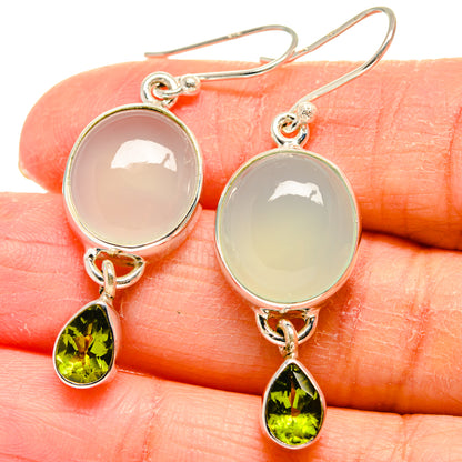 Aqua Chalcedony Earrings handcrafted by Ana Silver Co - EARR424302