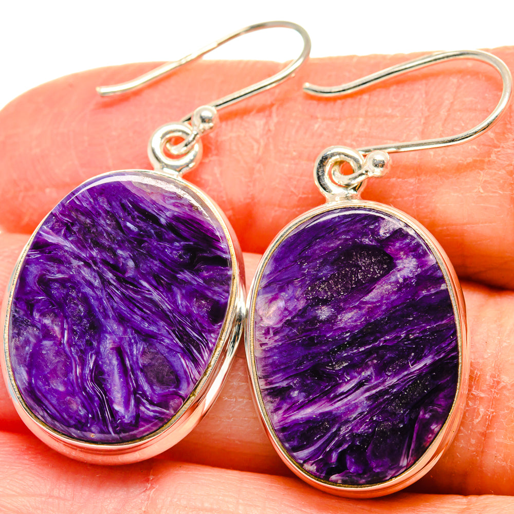Charoite Earrings handcrafted by Ana Silver Co - EARR424309