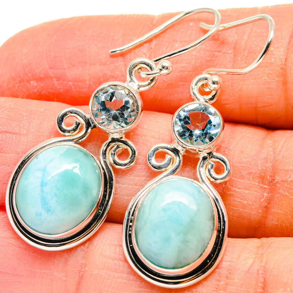 Larimar Earrings handcrafted by Ana Silver Co - EARR424311