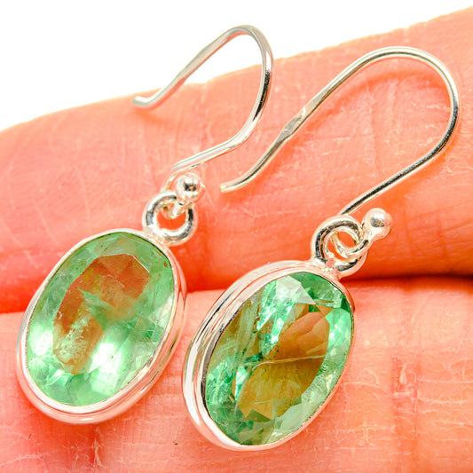 Green Fluorite Earrings handcrafted by Ana Silver Co - EARR424313