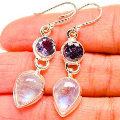 Rainbow Moonstone Earrings handcrafted by Ana Silver Co - EARR424318