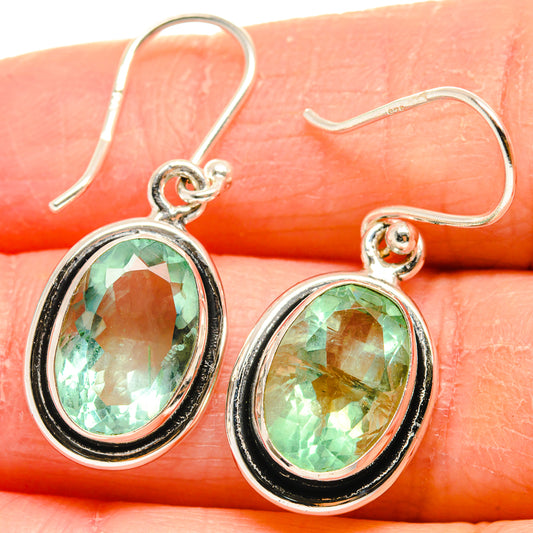 Green Fluorite Earrings handcrafted by Ana Silver Co - EARR424332