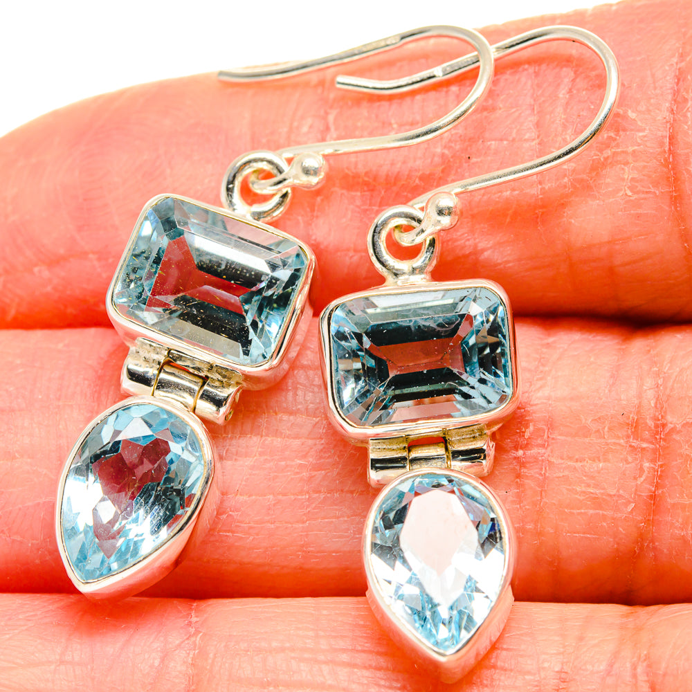 Blue Topaz Earrings handcrafted by Ana Silver Co - EARR424333