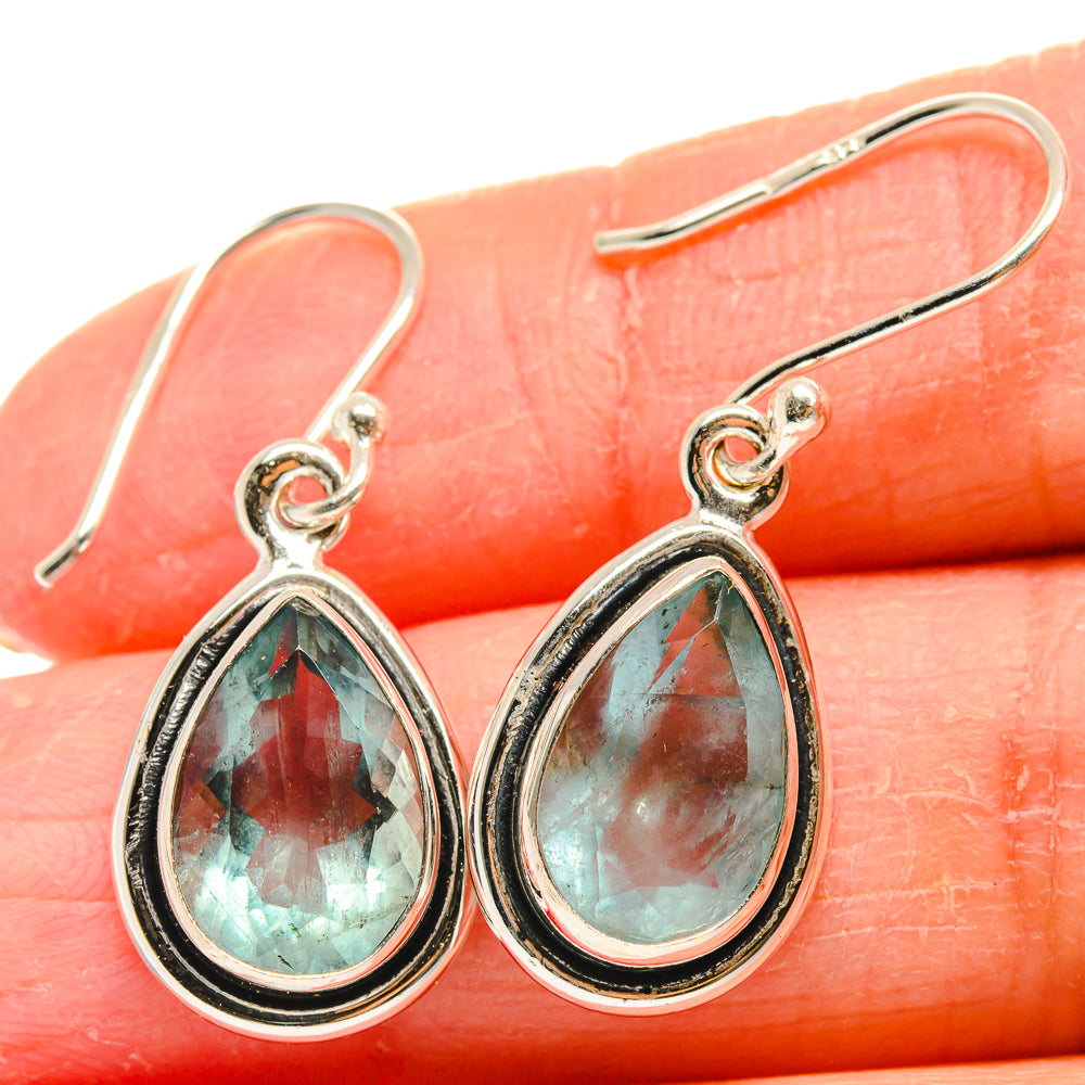 Blue Fluorite Earrings handcrafted by Ana Silver Co - EARR424336
