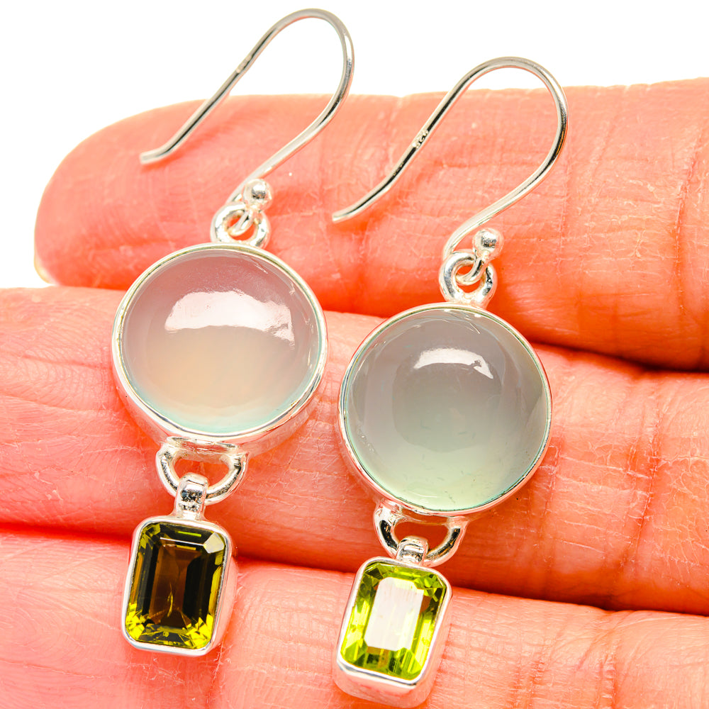 Aqua Chalcedony Earrings handcrafted by Ana Silver Co - EARR424341