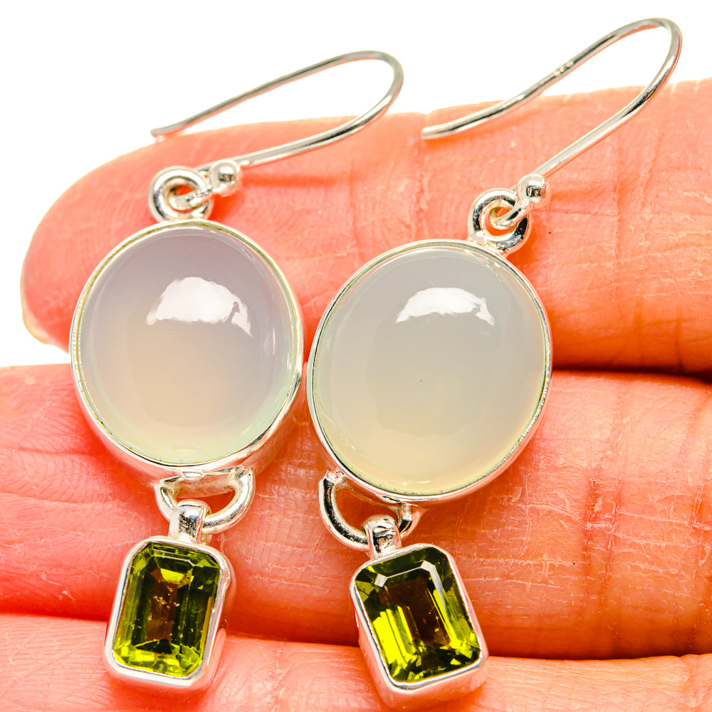 Aqua Chalcedony Earrings handcrafted by Ana Silver Co - EARR424345