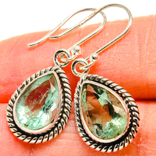 Green Fluorite Earrings handcrafted by Ana Silver Co - EARR424349