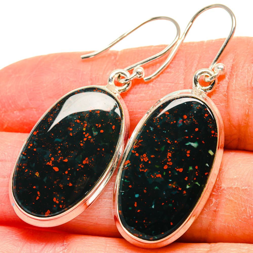 Bloodstone Earrings handcrafted by Ana Silver Co - EARR424352