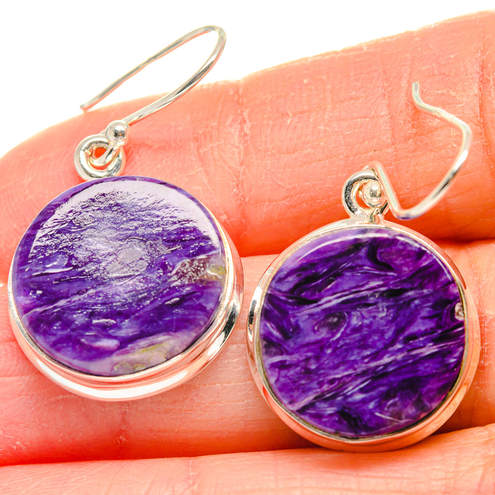 Charoite Earrings handcrafted by Ana Silver Co - EARR424356