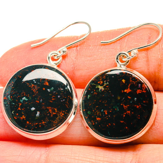 Bloodstone Earrings handcrafted by Ana Silver Co - EARR424358