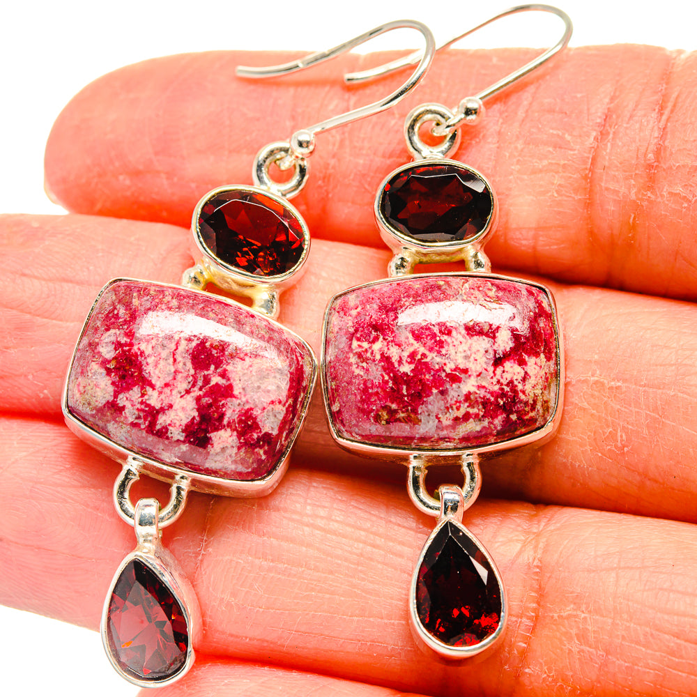 Thulite Earrings handcrafted by Ana Silver Co - EARR424360
