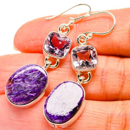 Charoite Earrings handcrafted by Ana Silver Co - EARR424361