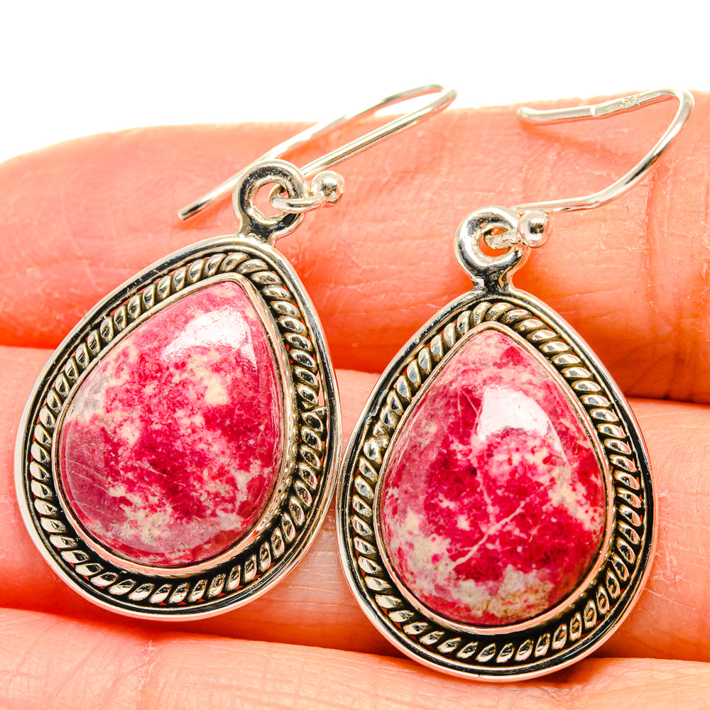 Thulite Earrings handcrafted by Ana Silver Co - EARR424362